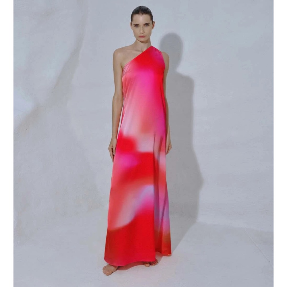 Baobab Collection Vibrant Pink Asymmetrical Dress Carolina Maxi Dress